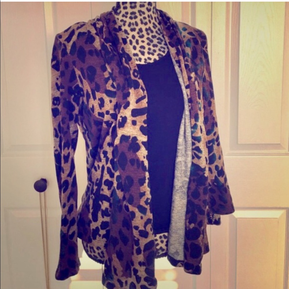 Cardigan with black shirt